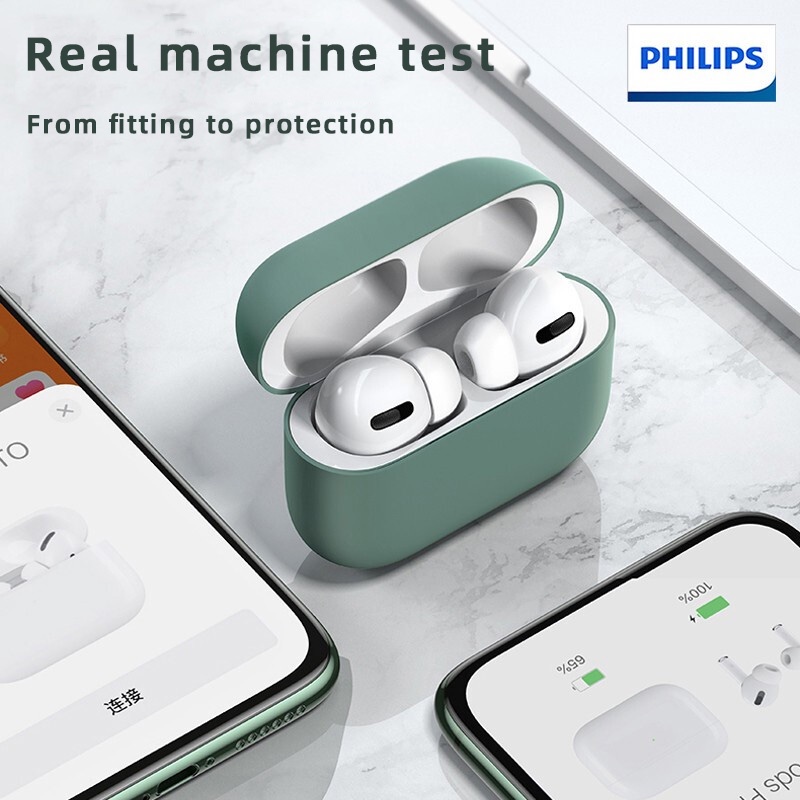 Vỏ Bảo Vệ Hộp Sạc Tai Nghe Bluetooth Không Dây Bằng Silicon Chống Rơi Philips Airpods Pro3 / 2 / 1