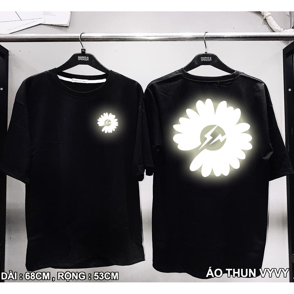 Áo Thun Phản Quang Hoa Cúc sấm sét Cotton 75%, Form rộng Unisex, nam nữ Đẹp Ken T-Shirt. | BigBuy360 - bigbuy360.vn