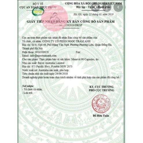 VIÊN UỐNG MENEVIT HỖ TRỢ SINH SẢN CHO NAM GIỚI DATE 2024