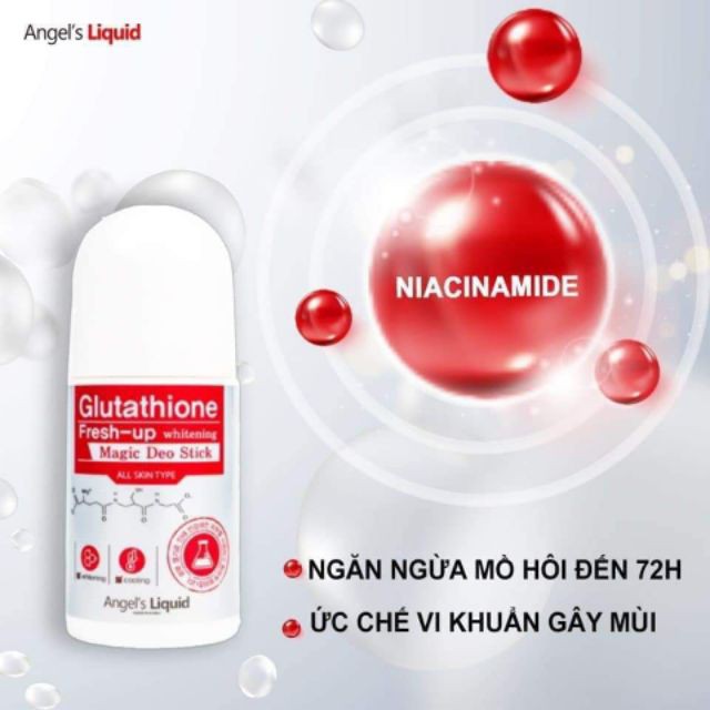 Lăn Khử Mùi Làm Trắng Da Angel's Liquid Glutathione Fresh-up Whitening Magic Deo Stick 60ml