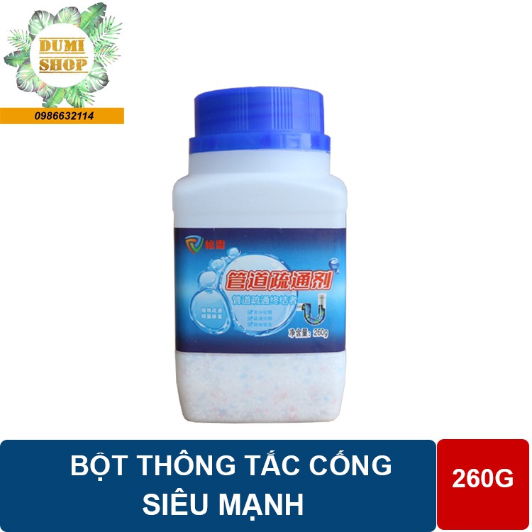 Bột thông cống cực mạnh chai 260g Bột thông tắc bồn cầu