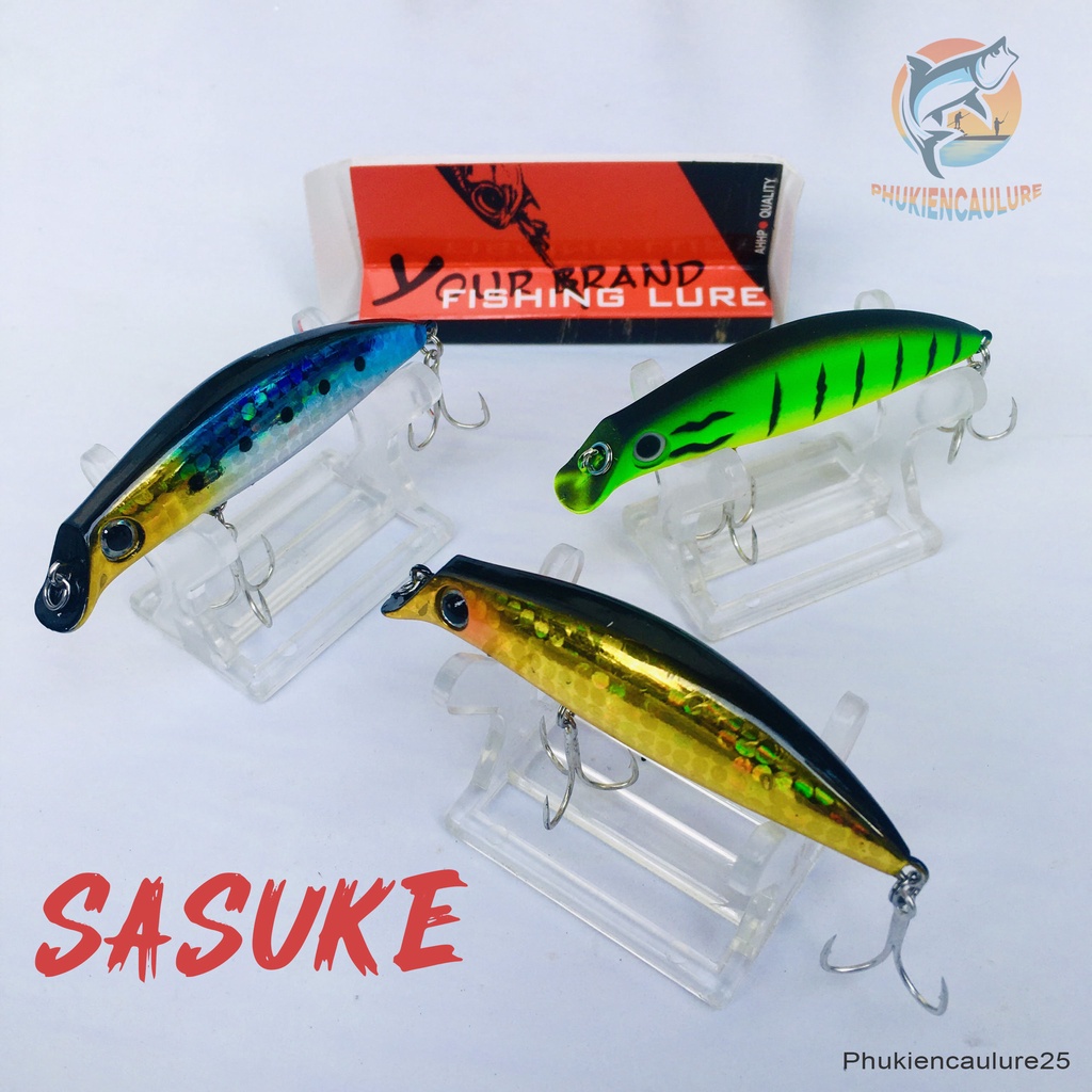 Mồi giả SASUKE 75mm/8gr Lưỡi BKK 3x sắc bén chuyên câu lure, cá lóc, chẽm, măng...phukiencaulure mồi sasuke câu lure