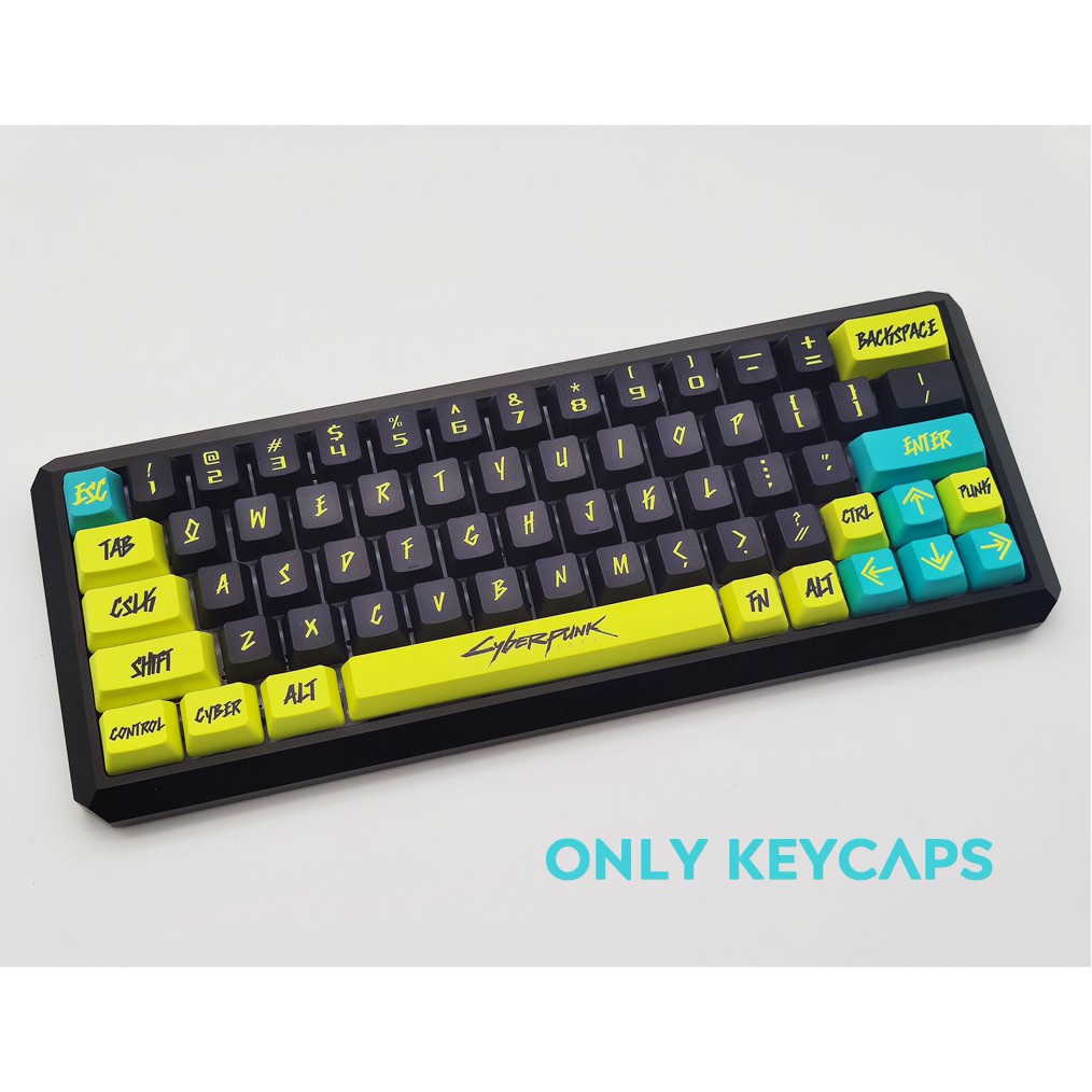 GMK Cyberpunk Keycap, 122 phím PBT Keycaps OEM Cấu hình OEM DYE-SUB Cá nhân hóa GMK Keycaps cho bàn phím cơ / Bàn phím cơ chơi game