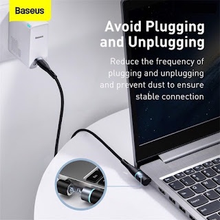 Baseus -BaseusMall VN Cáp sạc nam châm 100W cho Laptop Baseus Zinc Magnetic Series Type C to DC