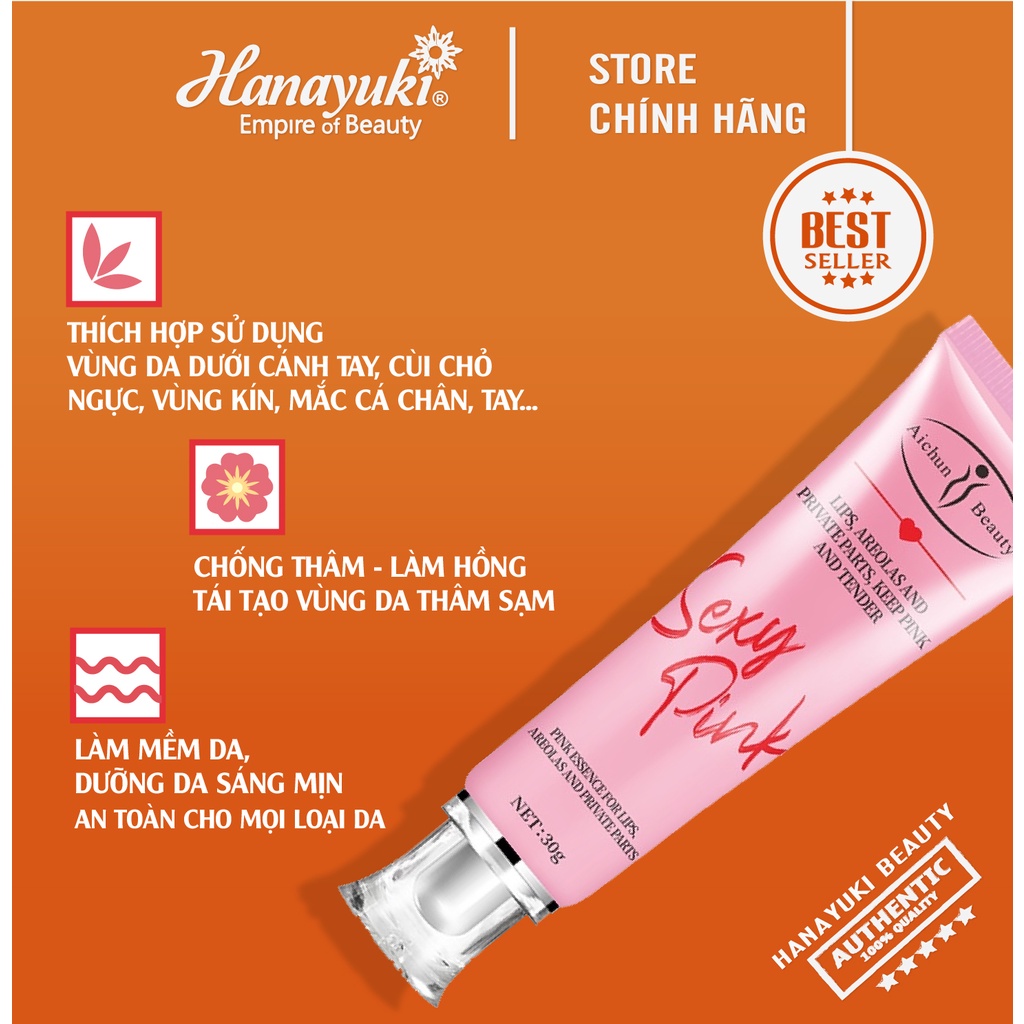 Sỉ- Kem chống thâm môi, làm hồng nhũ hoa vùng kín khử thâm hiệu quả Sexy Pink Aichun Beauty 30G