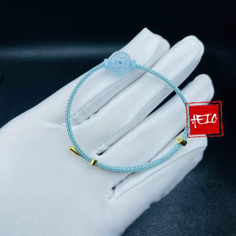 Lắc Tay Xu Kim Tiền Aqua ☯ Vòng Tay May Mắn ☯ Vòng Tay Phong Thuỷ Cải Vận Tài Lộc May Mắn