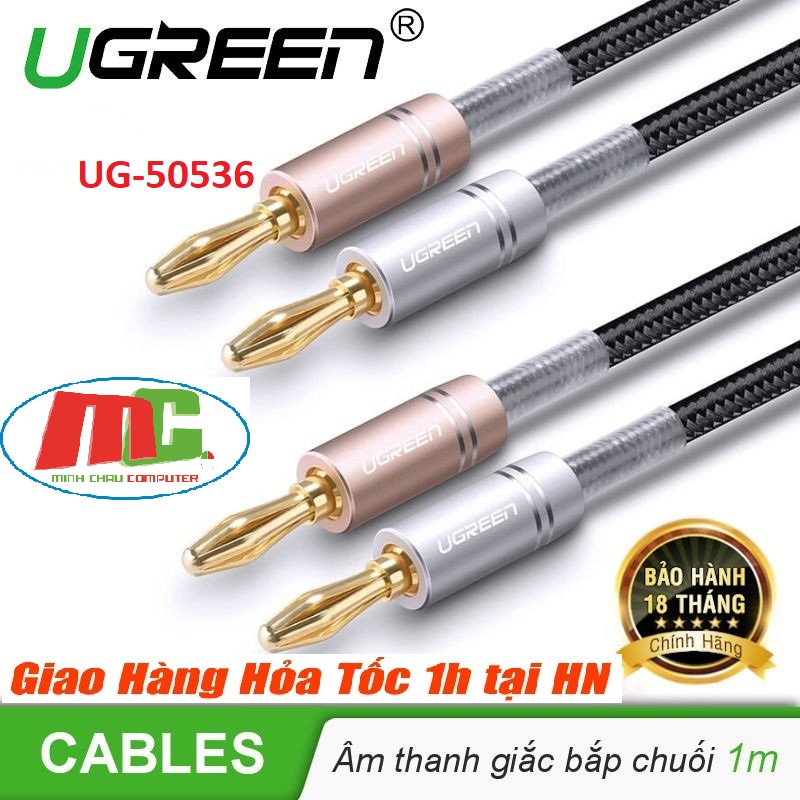 Dây Audio Jack Bắp Chuối 1M Ugreen 50536 - Hãng chính hãng