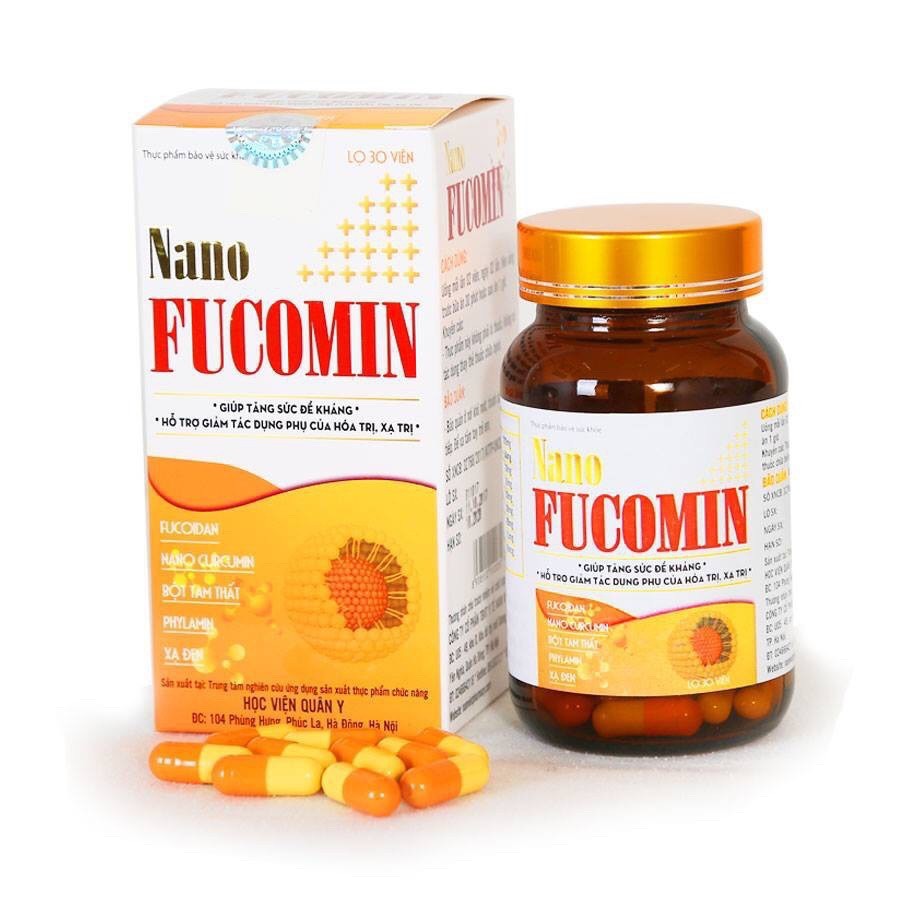 Nano Fucomin Học viện Quân Y - Hỗ trợ giảm tác dụng phụ của hóa trị, xạ trị (Hộp 30 viên) [Chính hãng]