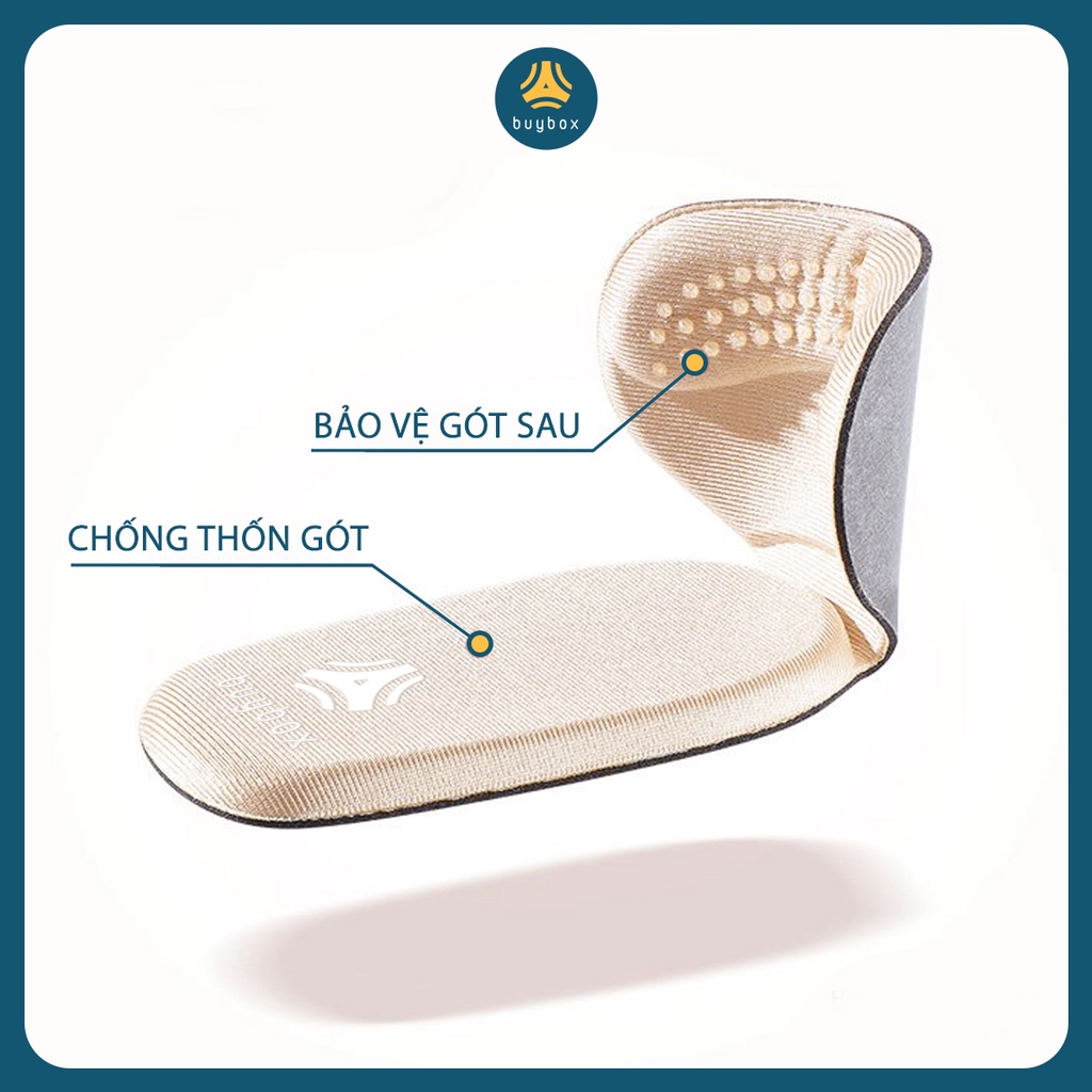 Lót gót chân chất liệu EVA ép hạt silicone cao cấp giúp giảm size, bảo vệ gót chân có keo dán cố định - Buybox - BBPK208