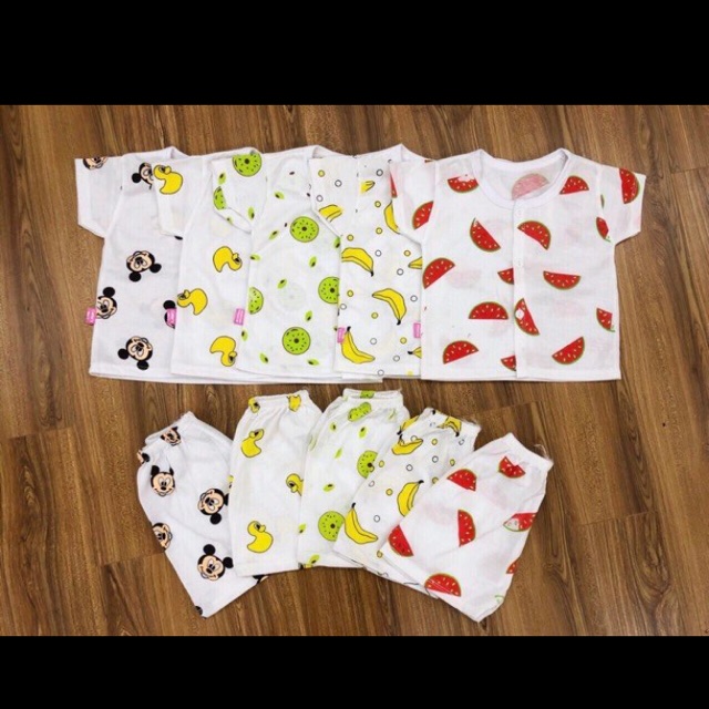 5 bộ cotton cài khuy 4-12 kg