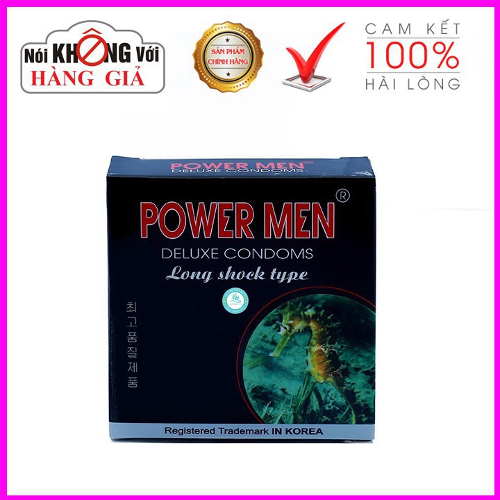 [Chính Hãng 100%] Bao Cao Su Powermen Cá Ngựa, BCS Power men Kéo dài thời gian Hộp 3 cái