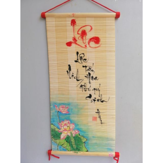 Mành thư pháp vẽ tay chữ LỘC. Quà tặng tân gia, khai trương, sinh nhật, mừng thọ, tết. Quà tặng ông bà, cha mẹ, bạn bè.