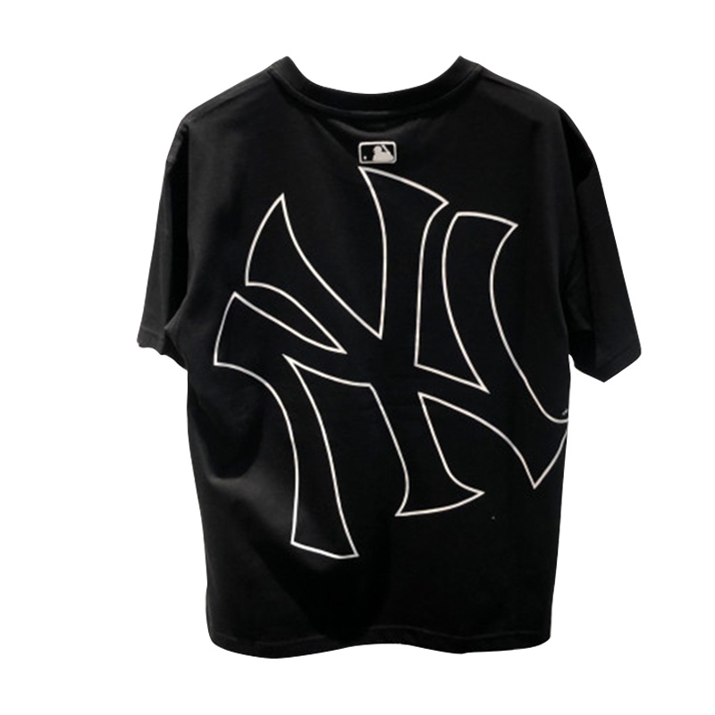 Áo thun MLB tay ngắn cổ tròn dáng rộng in chữ NY thời trang mùa xuân unisex 31TS3