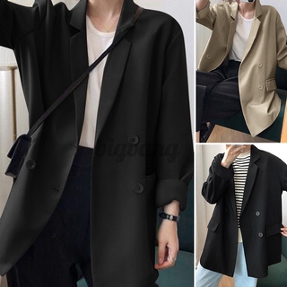 Áo Khoác Blazer Dáng Rộng Phối Nút Thời Trang Cho Nữ