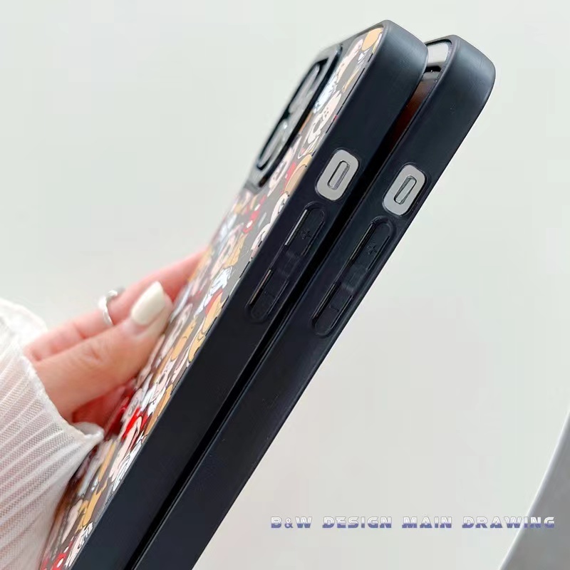 Hoạt Hình Ốp Điện Thoại Acrylic Cứng Chống Sốc Gắn Gương Cho iPhone 13 12 11 Pro Max XR IX XS Max i7 8 Plus