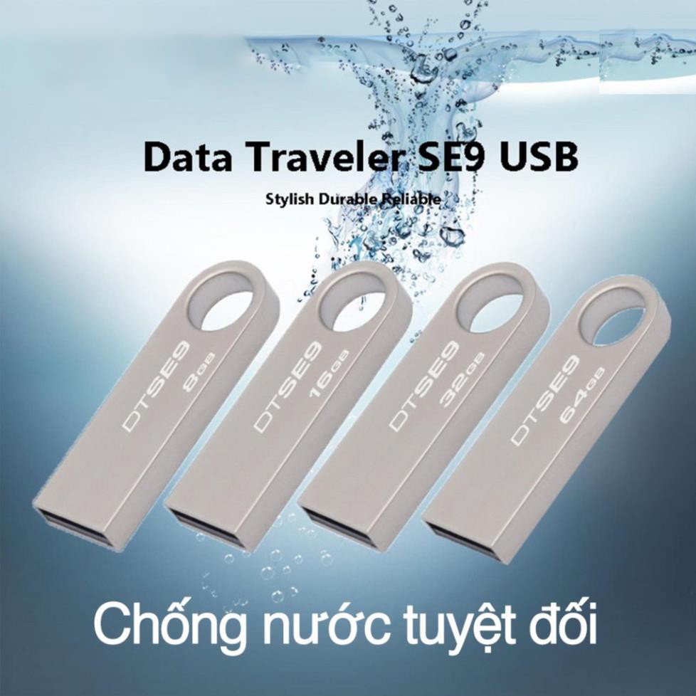 USB 64GB /32GB /16GB SE9 vỏ thép xịn, chống nước - USB Kingston 8GB /4GB | Bảo hành 2 Năm