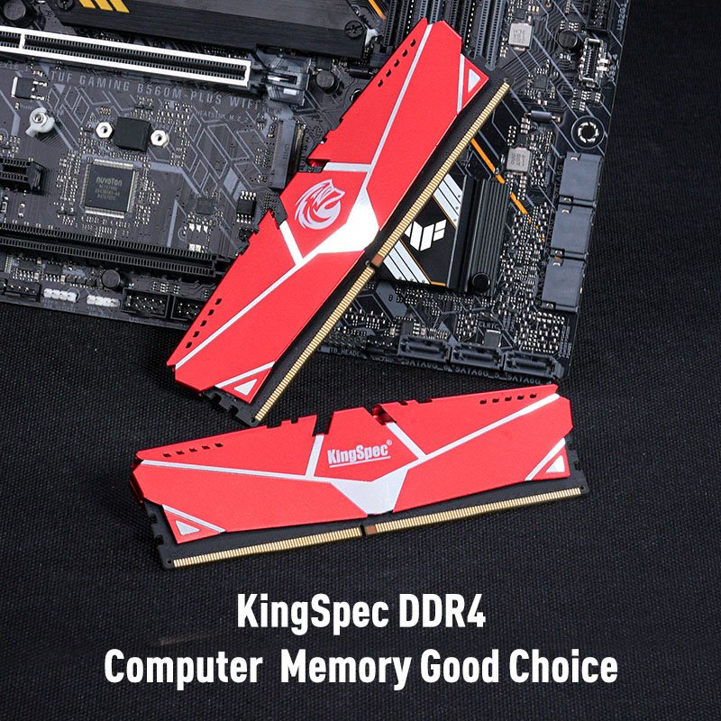 RAM PC KingSpec 8GB 16GB DDR4 2666MHz - 3200MHz Gaming tản nhiệt , cho máy tính để bàn - Hàng Chính Hãng