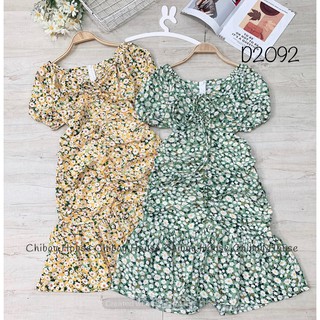 Đầm ôm viền đuôi cá hoa cúc ( hình thật, đổi trả nếu không giống hình