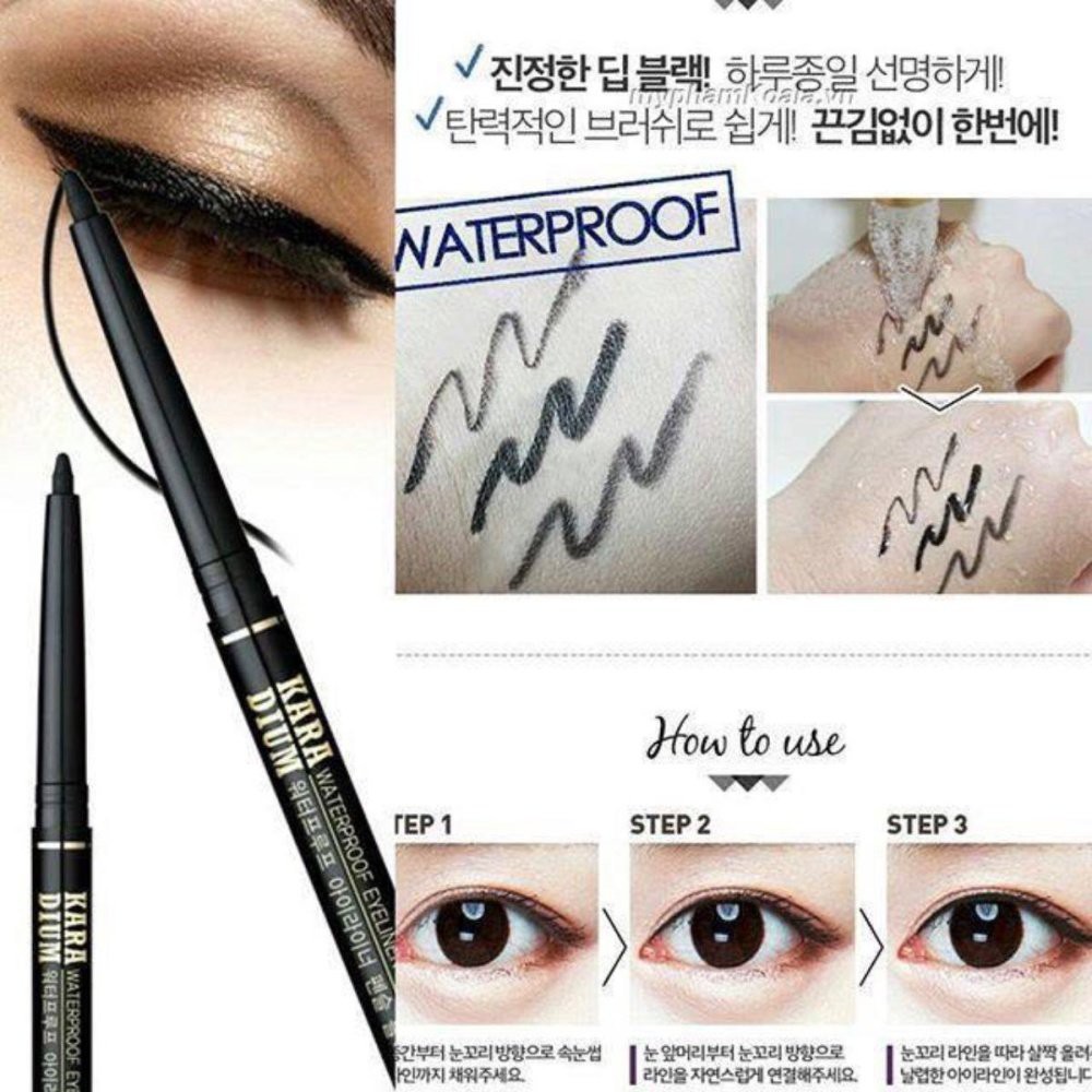 Chì Kẻ Mắt Karadium Waterproof Eyeliner Pencil Black | BigBuy360 - bigbuy360.vn