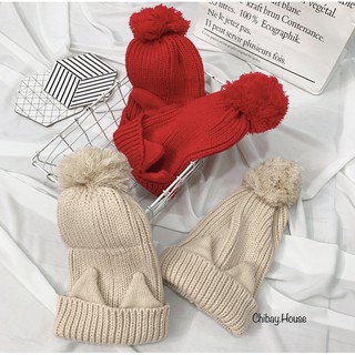 Nón len - mũ len tai mèo dày xịn ( đổi trả nếu không giống hình )