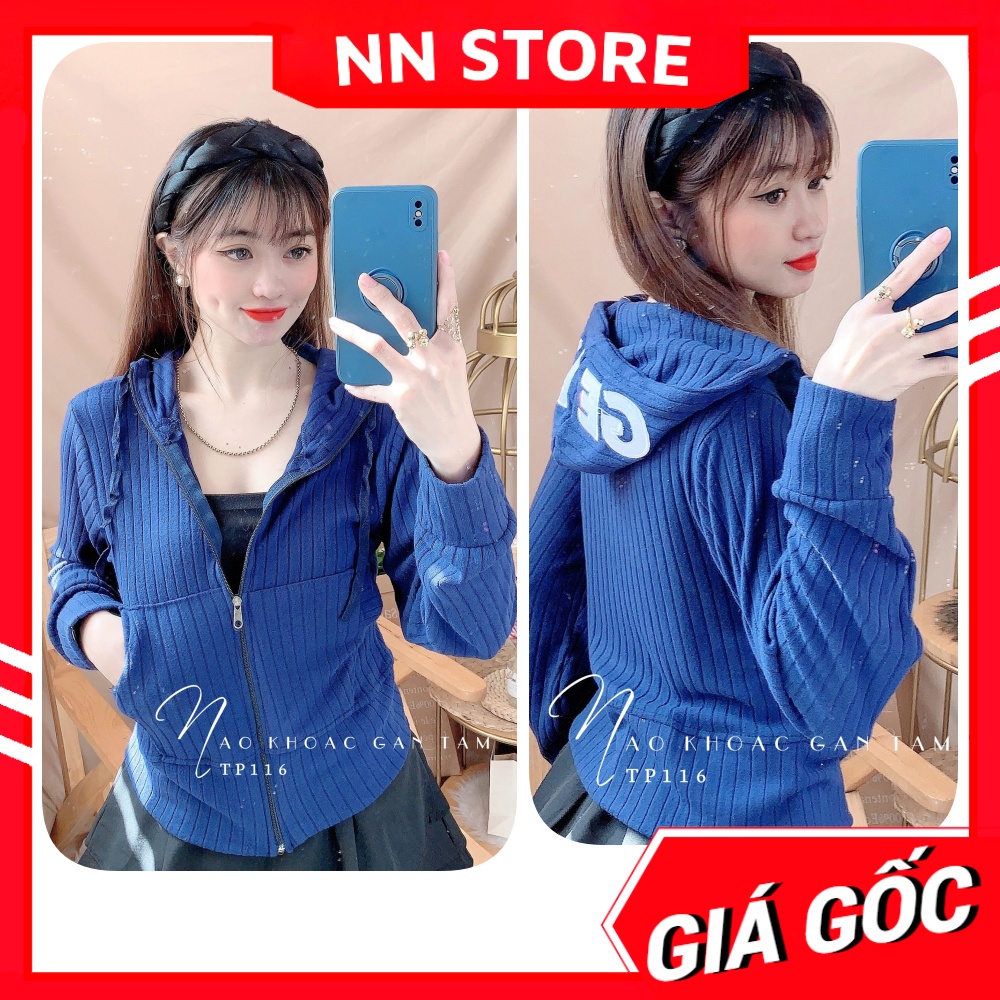 Áo khoác chống nắng nữ chất thun gân tăm co giãn thêu chữ dễ thương TP116