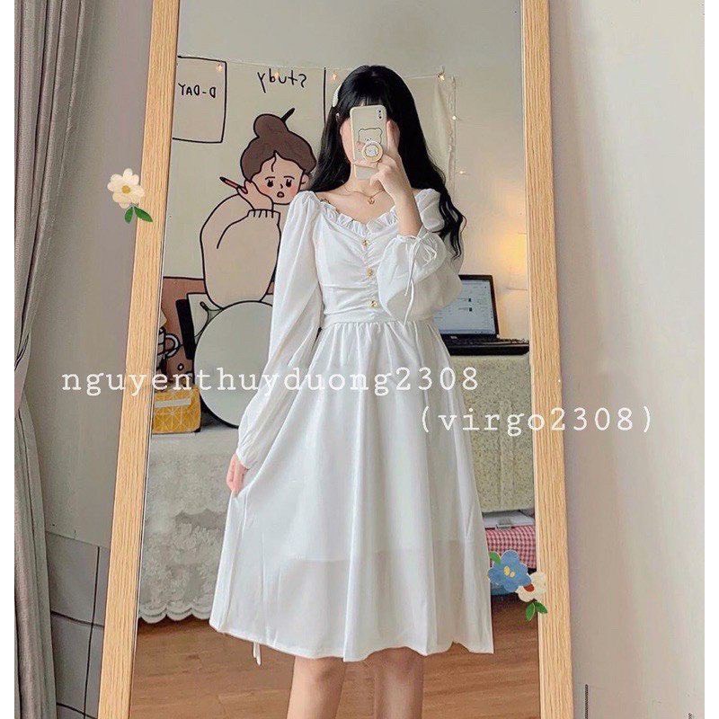 Váy Nữ 2 Dây Trắng Chun Ngực Dáng Xòe Free Ship, Váy Đầm Nữ Thời Trang Phong Cách Bồng Bềnh Tiểu Thư Giá Rẻ Chất Lượng