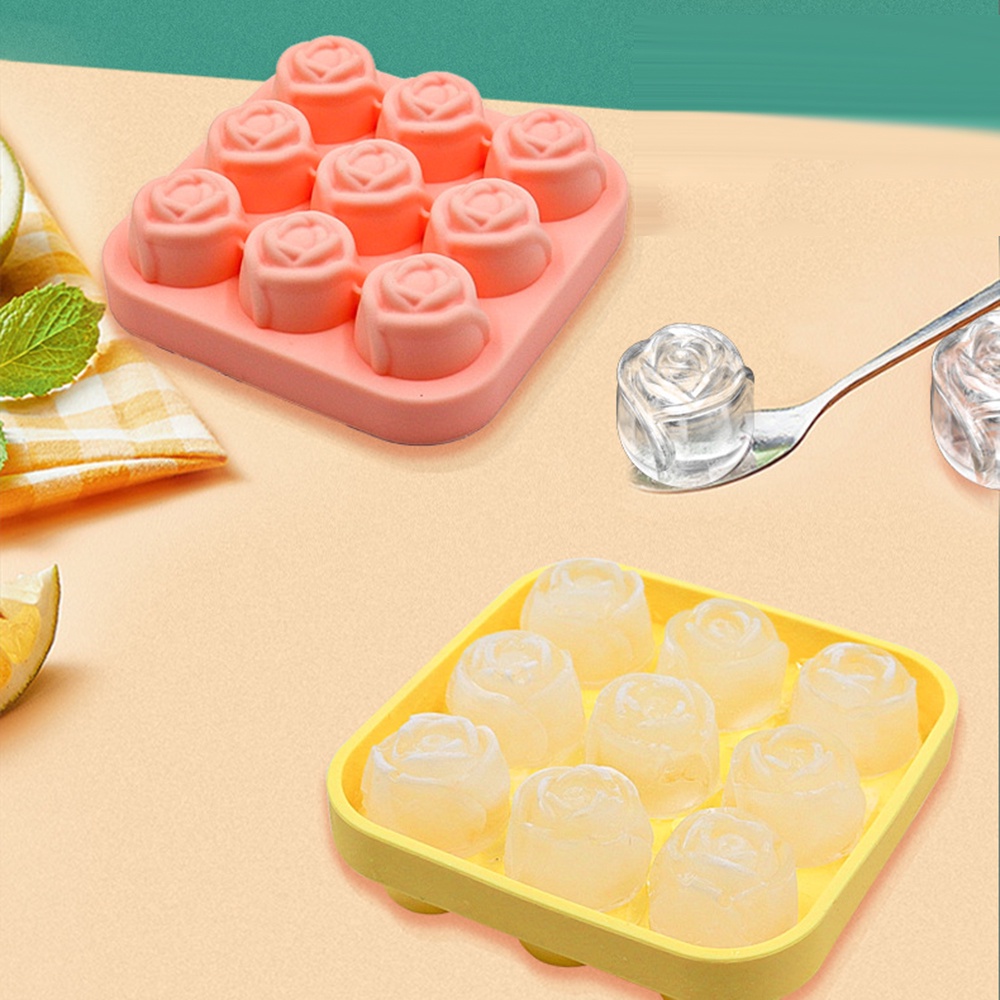 Khuôn Làm Đá Hình Hoa Hồng Bằng Silicone