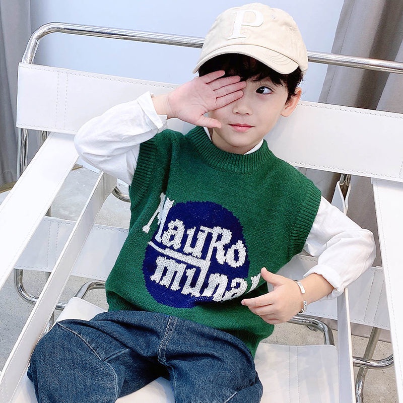 Áo Sweater Dệt Kim Không Tay Phong Cách Thời Trang Xuân Thu 2022 Mới Dành Cho Trẻ Em