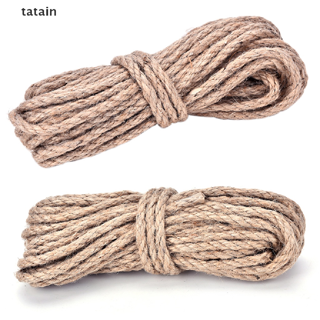 [TAT] 10M 6mm Jute String Twine Twisted Hessian Burlap Hemp Cord Rope Brown CVX
