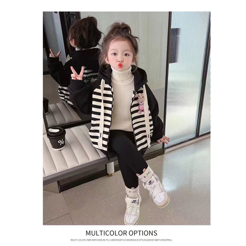 [Babycat] Hàng Có Sẵn Áo Khoác Lót Lông Cừu Dày Dặn Phong Cách Nhật Bản Hàn Quốc Thời Trang Thu Đông 2022 Mới Cho Bé Gái