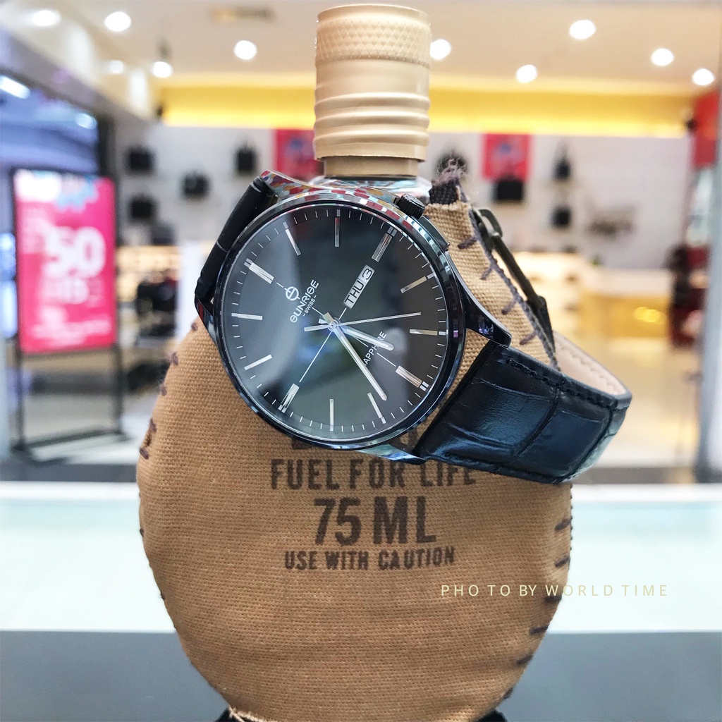 Đồng Hồ Nam Sunrise Dây Da DM1143SWA Chính Hãng Full Box  Sapphire Chống Xước , Chống Nước Bảo Hành 3 Năm