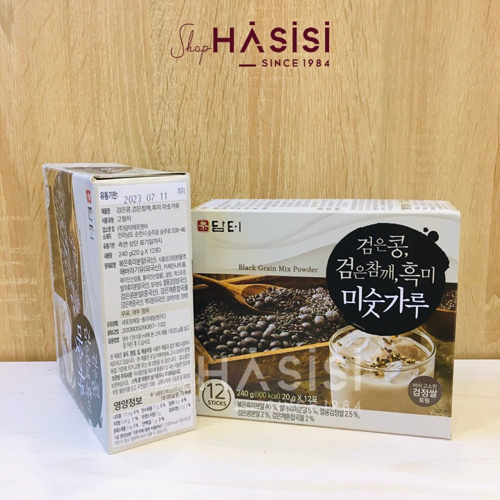 Bột Ngũ Cốc Gạo Đen, Mè Đen, Đậu Đen Hàn Quốc - DAMTUH (20g x 12 gói)