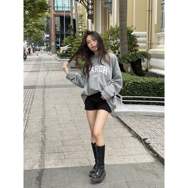 [Mã 12FASHIONSALE1 giảm 10K đơn 50K] Áo Sweater Nỉ Bông MARCH Nam Nữ Unisex (Ảnh thật/Có sẵn) | BigBuy360 - bigbuy360.vn