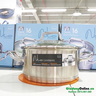 Nồi inox 304 Lock&Lock Neo Charming LCM3202 20cm đáy từ (cao 9.6cm)