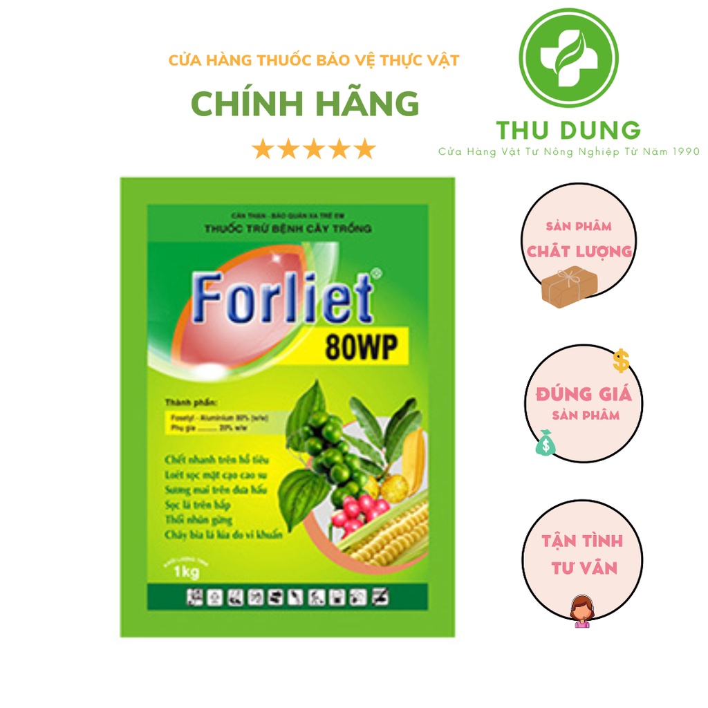 FORLIET 80WP 100G LOÉT SỌC, SƯƠNG MAI, THỐI NHŨNG, CHÁY BÌA LÁ,...