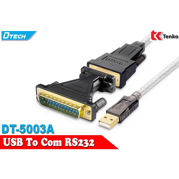 [Mã 252ELSALE hoàn 7% đơn 300K] Cáp Chuyển USB To Com RS232 Dtech DT-5003A