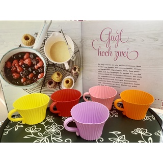 Khuôn bánh muffin silicone hình ly, decor xinh xắn, khuôn bánh chịu nhiệt, đổ rau câu