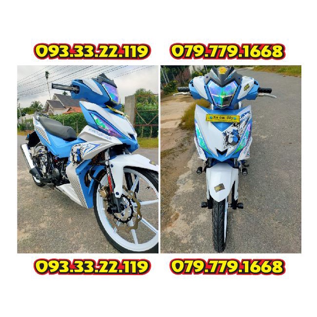 Tem Rời Winner V1 King Drag Xanh Dán Xe Trắng