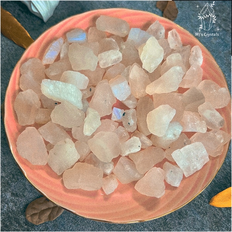 Đá thô Moonstone Brazil lọc màu trắng đẹp dùng sưu tầm, handmade, reiki, thanh tẩy tarot, thiền định