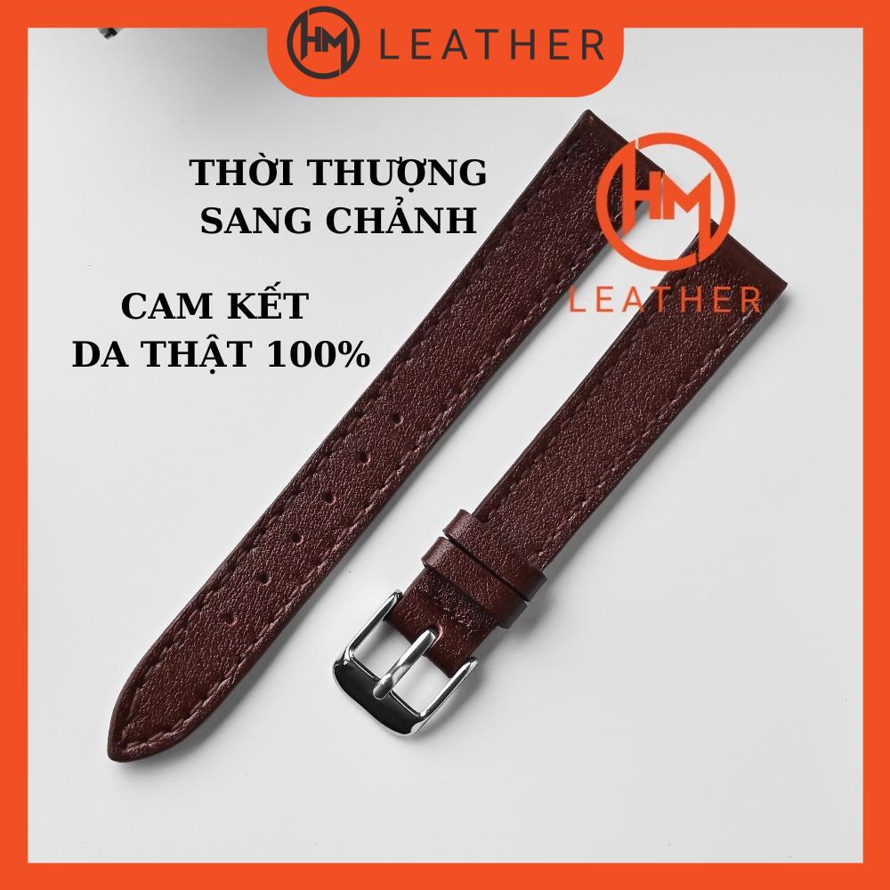 Dây đồng hồ nữ da bò chống thấm nước - Đủ size 12/14/16/18/20/22/24 - Thương hiệu Hima Leather FLEXIBLE