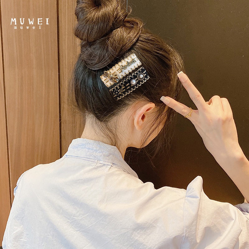 Kẹp Tóc Vải Hình Gấu Dễ Thương Phong Cách Retro