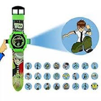 Đồng hồ ben ten chiếu 24 hình siêu nhân, dây có các nấc vừa tất các tay bé siêu đẹp, do choi dong ho ben 10