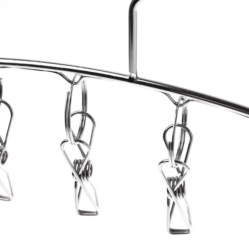 Móc Treo Phơi Quần Áo Hình Dạng Cong Kèm Kẹp Chống Gió Nhỏ Giọt G