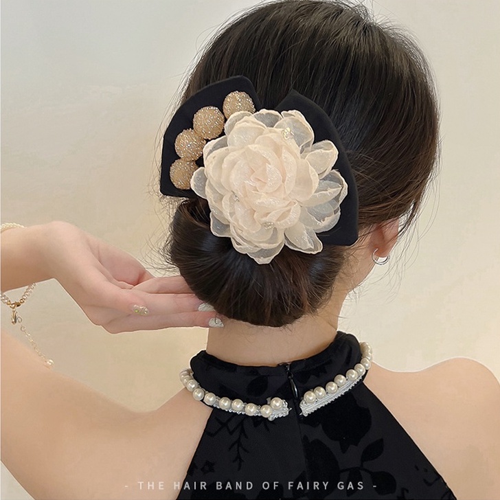 Kẹp Tóc Hình Hoa Thắt Nơ Sau Lưng Phong Cách Mới 2022
