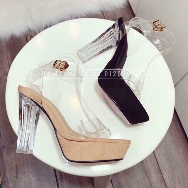 Giày cao gót đế đúp 12 phân trong suốt cực sang chảnh | BigBuy360 - bigbuy360.vn
