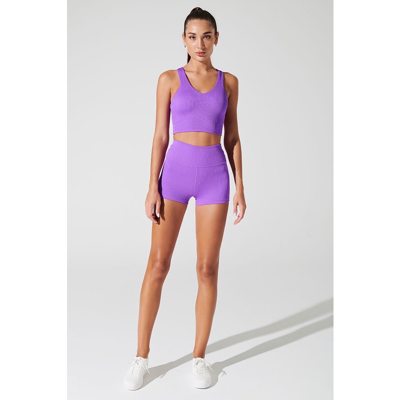 OLABEN Quần bikershort Fever Highwaist Ribbed Short Deep Lilac