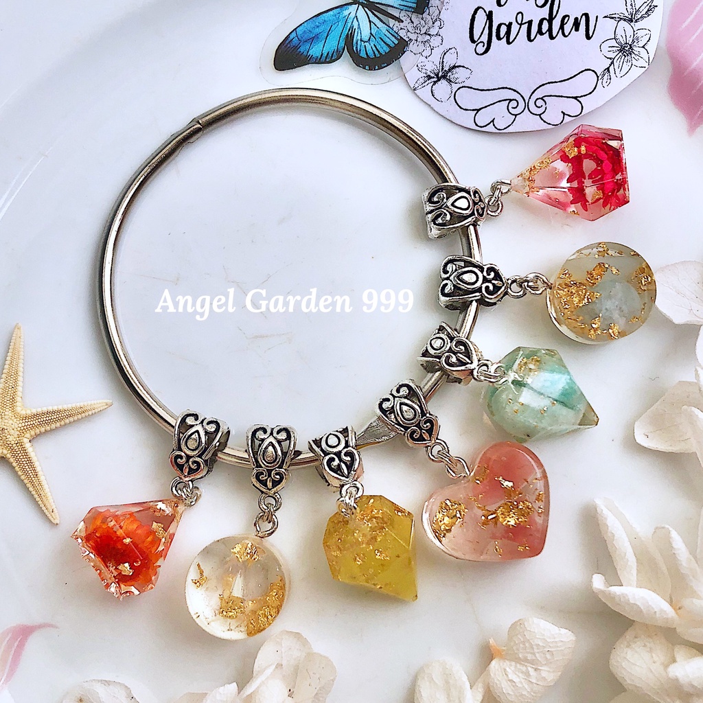 Vòng Tay Charm Hoa May Mắn Nhiều Màu Thiết Kế Handmade Cổ Trang Bánh Bèo Tiểu Thư ANGEL GARDEN 999