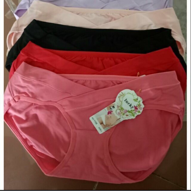 Set 2 quần lót bầu cạp chéo nâng bụng cotton siêu co giãn - hàng loại 1 (quần chip bầu)