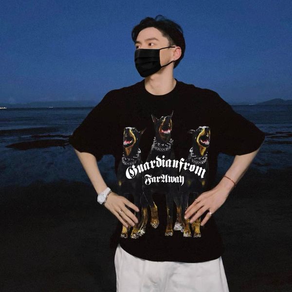 Áo thun unisex Dobermann áo thun nam nữ tay lỡ cotton cao cấp