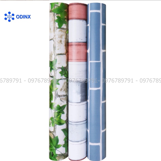 Giấy Dán Tường Giả Gạch 3d Có Keo Sẵn, Decal Dán Tường Giả Gạch 10m Cho Phòng Ngủ ODINX